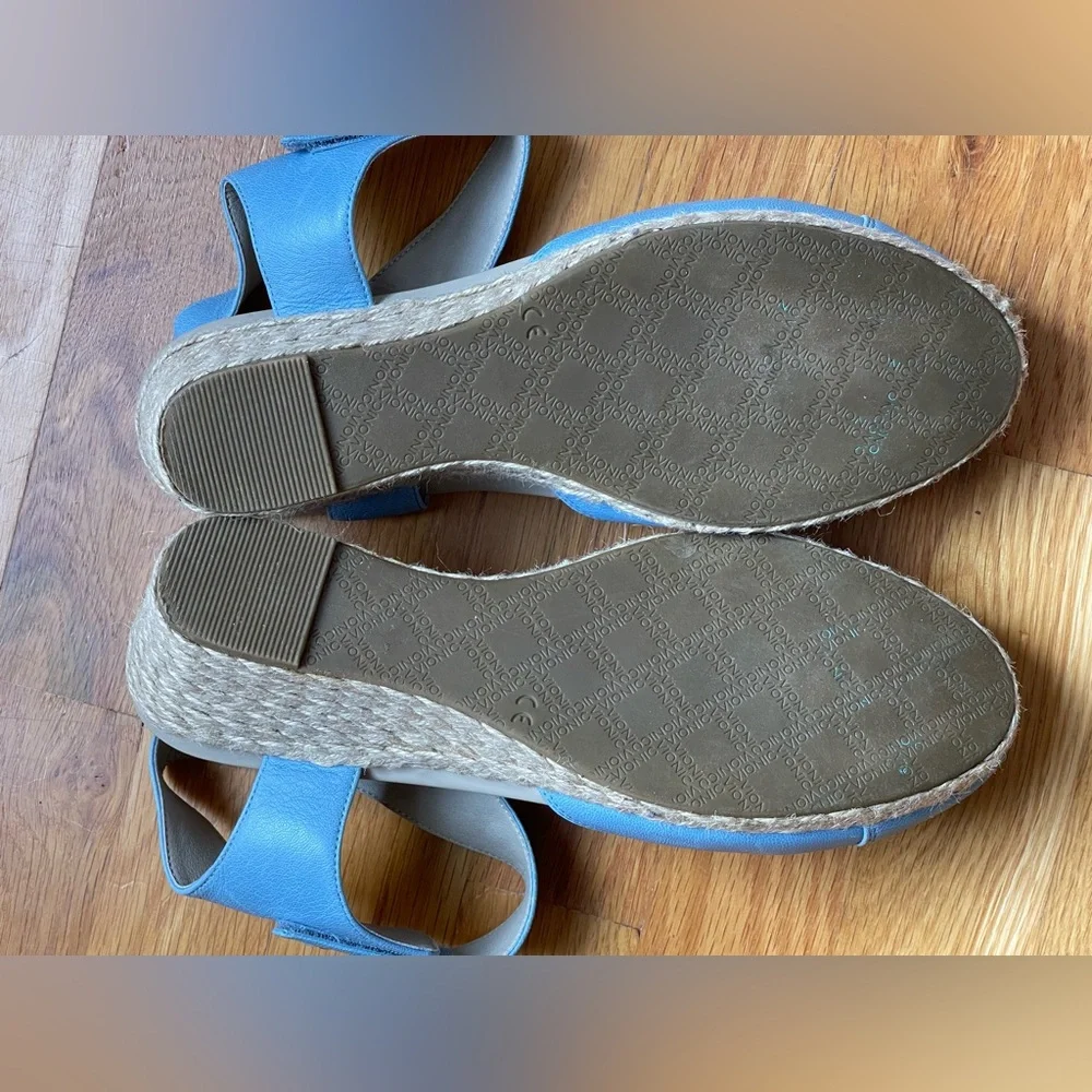 Vionic Blue Espadrille Wedge Sandals